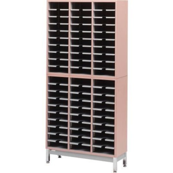 Datum Filing Systems Legal Size Literature Rack, Sapelli Mahogany Laminate Top Medium Gray Finish LR6953-L25-T23